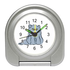 Persian Cat T-shirtwhite Look Calm Persian Cat 03 T-shirt (1) Travel Alarm Clock