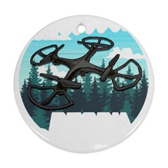 Build Crash Repeat Drone T- Shirt Build Crash Repeat Funny Drone Pilot Flying Pun T- Shirt Ornament (round) by JamesGoode