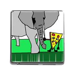 Pizza With Elephant Doing Cute Things T-shirtpizza With Elephant Doing Cute Things T-shirt Memory Card Reader (square 5 Slot) by EnriqueJohnson