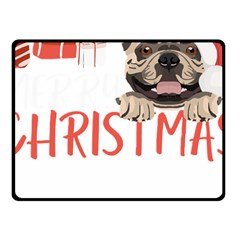 French Bulldog T- Shirt French Bulldog Merry Christmas T- Shirt (2) Fleece Blanket (small) by ZUXUMI