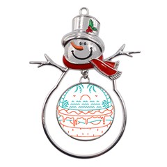 Burger T- Shirt Beach Burger T- Shirt Metal Snowman Ornament