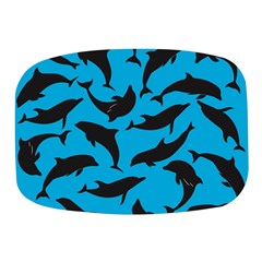 Dolphin Silhouette Pattern Mini Square Pill Box by Pakjumat