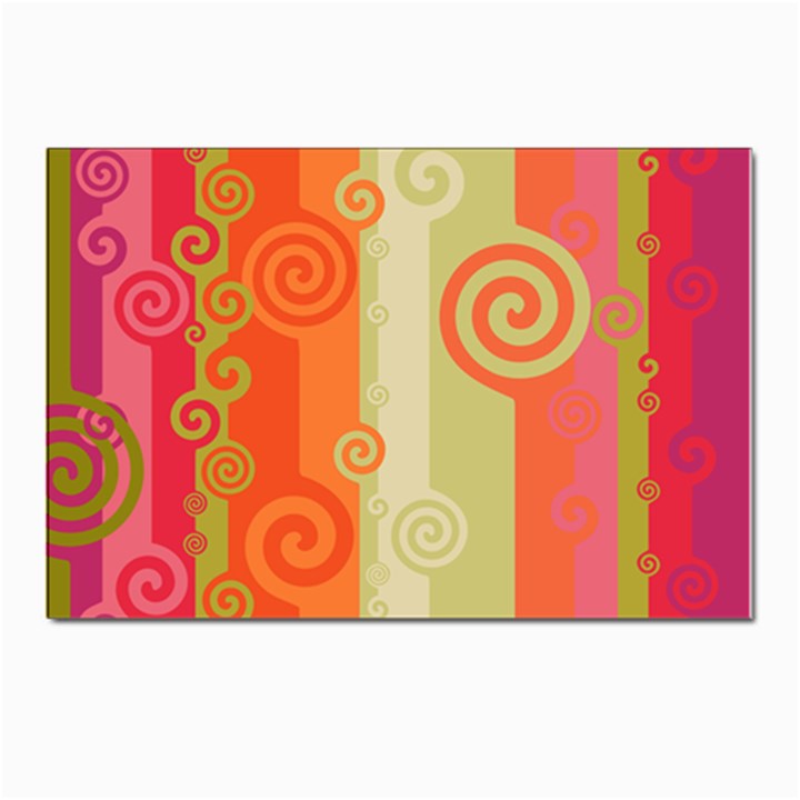 Ring Kringel Background Abstract Red Postcard 4 x 6  (Pkg of 10)