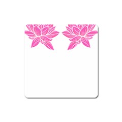 Breast Cancer T- Shirt Pink Ribbon Breast Cancer Survivor - Flowers Breast Cancer T- Shirt Square Magnet by EnriqueJohnson