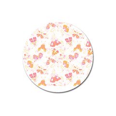 Butterfly T- Shirt Butterflies And Moths Pattern T- Shirt Magnet 3  (round)