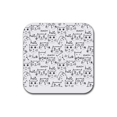 Cat Apparel T- Shirt Cute Cat Pattern For Cat Lovers T- Shirt Rubber Coaster (square) by EnriqueJohnson