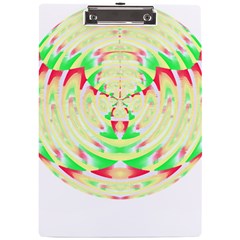 Circle Design T- Shirt Abstract Red Green Yellow Ornamental Circle Design T- Shirt A4 Acrylic Clipboard