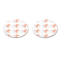 Dog And Cat Pattern T- Shirtdog And Cat Lover Pattern T- Shirt Cufflinks (oval) by EnriqueJohnson