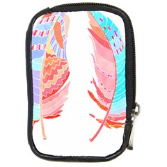 Feathers Design T- Shirtfeathers T- Shirt (2) Compact Camera Leather Case by EnriqueJohnson