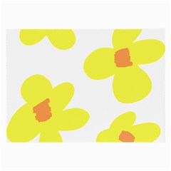 Floral Pattern T- Shirt Yellow Flowers T- Shirt Large Glasses Cloth