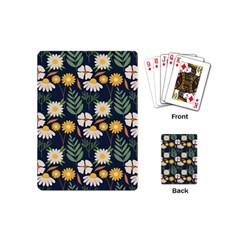 Flower Grey Pattern Floral Playing Cards Single Design (mini) by Dutashop