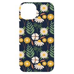 Flower Grey Pattern Floral Iphone 14 Black Uv Print Case by Dutashop