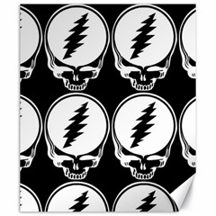 Black And White Deadhead Grateful Dead Steal Your Face Pattern Canvas 20  X 24  by Sarkoni