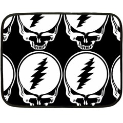 Black And White Deadhead Grateful Dead Steal Your Face Pattern Fleece Blanket (mini) by Sarkoni