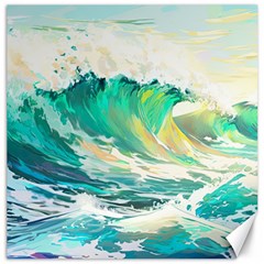 Waves Ocean Sea Tsunami Nautical Painting Canvas 16  X 16  by uniart180623