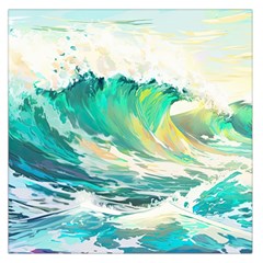 Waves Ocean Sea Tsunami Nautical Painting Square Satin Scarf (36  X 36 ) by uniart180623