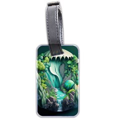 Waterfall Jungle Nature Paper Craft Trees Tropical Luggage Tag (two Sides) by uniart180623