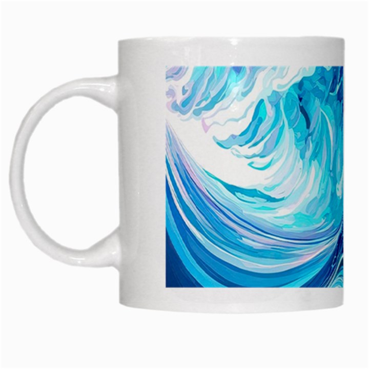 Tsunami Waves Ocean Sea Nautical Nature Water White Mug