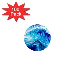 Tsunami Waves Ocean Sea Nautical Nature Water 1  Mini Magnets (100 Pack)  by uniart180623