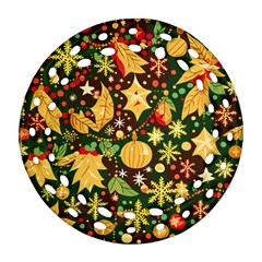 Christmas Pattern Round Filigree Ornament (two Sides) by Valentinaart