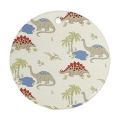 Dinosaur Art Pattern Ornament (round) by Ket1n9