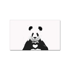 Panda Love Heart Sticker (rectangular) by Ket1n9