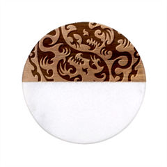 Ying Yang Tattoo Classic Marble Wood Coaster (round)  by Ket1n9