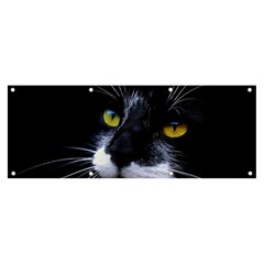 Face Black Cat Banner And Sign 8  X 3  by Ket1n9