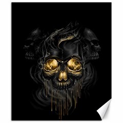 Art Fiction Black Skeletons Skull Smoke Canvas 20  X 24  by Ket1n9