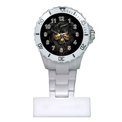 Art Fiction Black Skeletons Skull Smoke Plastic Nurses Watch by Ket1n9