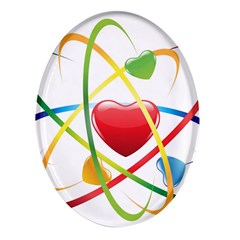 Love Oval Glass Fridge Magnet (4 Pack) by Ket1n9