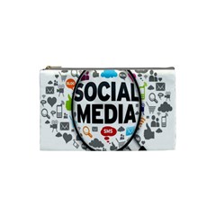 Social Media Computer Internet Typography Text Poster Cosmetic Bag (small) by Ket1n9