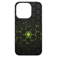 Green Android Honeycomb Gree Iphone 14 Pro Black Uv Print Case by Ket1n9