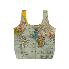 Vintage World Map Full Print Recycle Bag (s) by Ket1n9