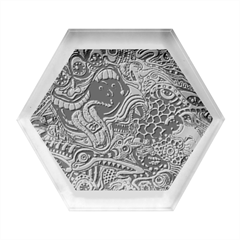 Art Color Dark Detail Monsters Psychedelic Hexagon Wood Jewelry Box by Ket1n9