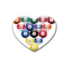 Racked Billiard Pool Balls Rubber Heart Coaster (4 Pack) by Ket1n9