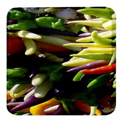 Bright Peppers Square Glass Fridge Magnet (4 Pack) by Ket1n9