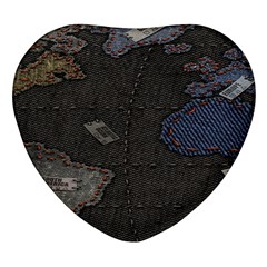 World Map Heart Glass Fridge Magnet (4 Pack) by Ket1n9