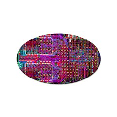 Technology Circuit Board Layout Pattern Sticker (oval) by Ket1n9