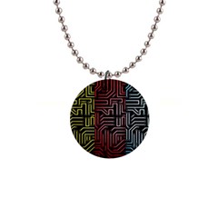 Circuit Board Seamless Patterns Set 1  Button Necklace