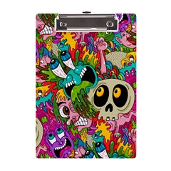 Crazy Illustrations & Funky Monster Pattern A5 Acrylic Clipboard by Ket1n9