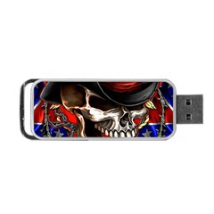 Confederate Flag Usa America United States Csa Civil War Rebel Dixie Military Poster Skull Portable Usb Flash (one Side) by Ket1n9