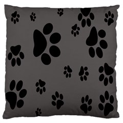 Dog-foodprint Paw Prints Seamless Background And Pattern Standard Premium Plush Fleece Cushion Case (two Sides) by Ket1n9