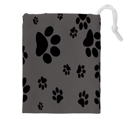 Dog-foodprint Paw Prints Seamless Background And Pattern Drawstring Pouch (4xl) by Ket1n9