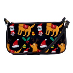 Funny Christmas Pattern Background Shoulder Clutch Bag by Ket1n9