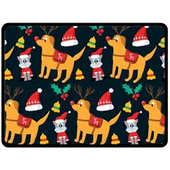 Funny Christmas Pattern Background Fleece Blanket (large) by Ket1n9