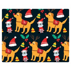 Funny Christmas Pattern Background Two Sides Premium Plush Fleece Blanket (medium) by Ket1n9