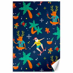 Colorful Funny Christmas Pattern Canvas 24  X 36 