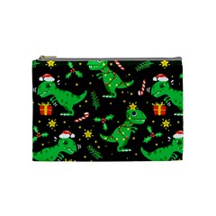 Christmas Funny Pattern Dinosaurs Cosmetic Bag (medium) by Ket1n9