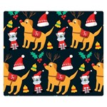 Funny Christmas Pattern Background Premium Plush Fleece Blanket (Small)